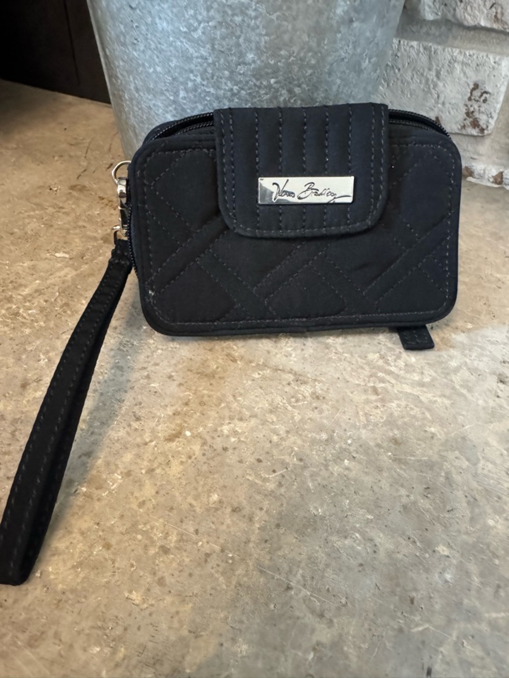 Vera Bradley Black Quilted Wristlet Wallet
